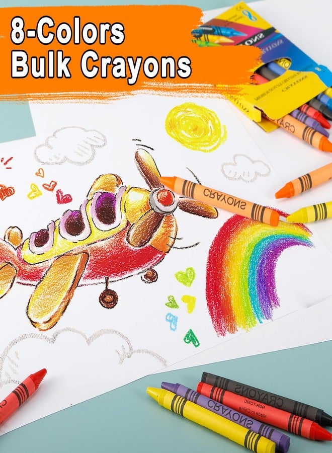 Enjamyo 100 Sets Crayons Bulk,8 Assorted Colors Bulk Crayons,Crayon Party Favors for Parties, Restaurants, Family, School Supplies,Classrooms(100 Sets of 8-Packs in a Box (800 total bulk Crayon) - Image 3